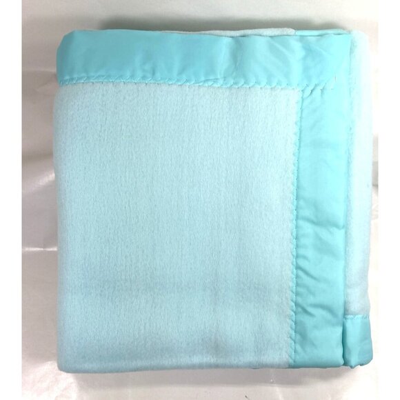 Vintage Bunny Esmond Dreamweaver Acrylic Baby Security Blanket Blue Satin Edge - Picture 9 of 11
